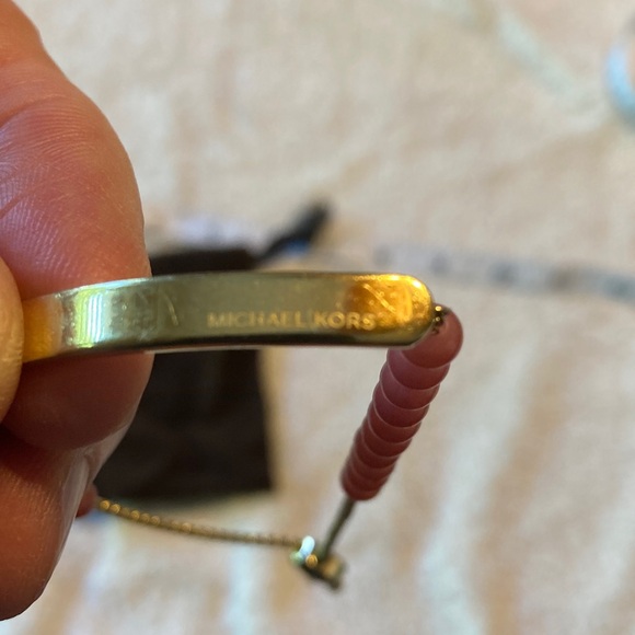 Michael Kors Gold and Pink Beaded Bracelet - Picture 2 of 5